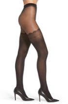 Women's Pretty Polly Flirty Lace Tights, Size - Black
