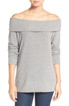 Women's Cupcakes And Cashmere 'brooklyn' Off The Shoulder Top, Size - Grey
