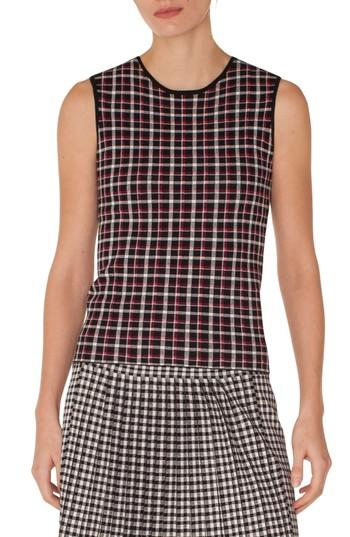 Women's Akris Punto Glen Check Top - Black