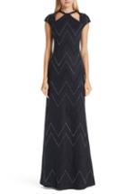 Women's St. John Collection Mod Metallic Knit Gown - Blue