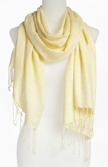 Stephan & Co. 'pastel' Stripe Scarf Womens Yellow One Size