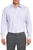Men's Nordstrom Men's Shop Tech-smart Traditional Fit Stretch Check Dress Shirt .5 32/33 - Pink