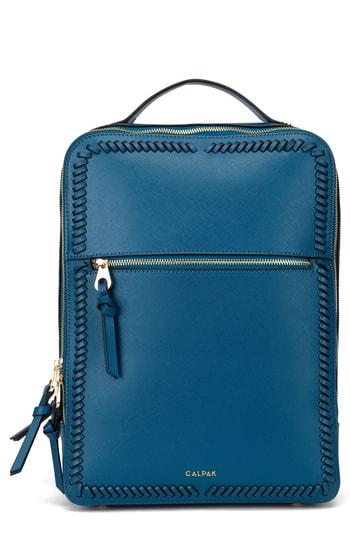 Calpak Kaya Faux Leather 15-inch Laptop Backpack - Blue