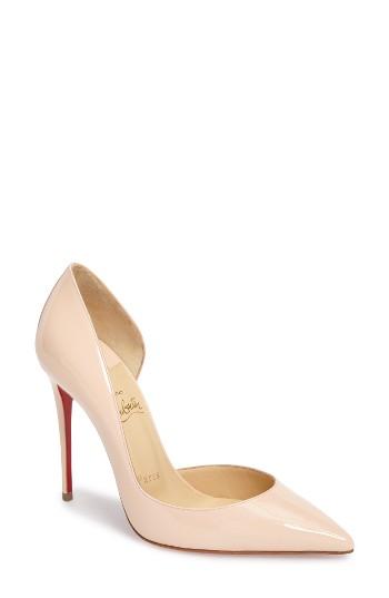 Women's Christian Louboutin 'iriza' Pointy Toe Half D'orsay Pump
