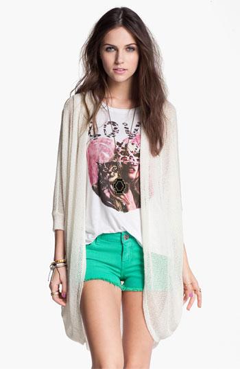 Painted Threads Oversized Sheer Knit Cardigan (juniors)