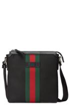 Men's Gucci Stripe Messenger Bag - Black