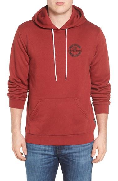 Men's Brixton Soto Cotton Blend Hoodie - Burgundy