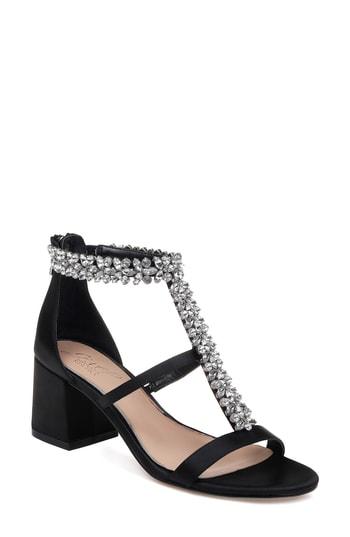 Women's Jewel Badgley Mischka Janica Block Heel Sandal M - Black