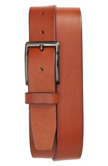 Men's Boss Sammyo Leather Belt - Medium Brown