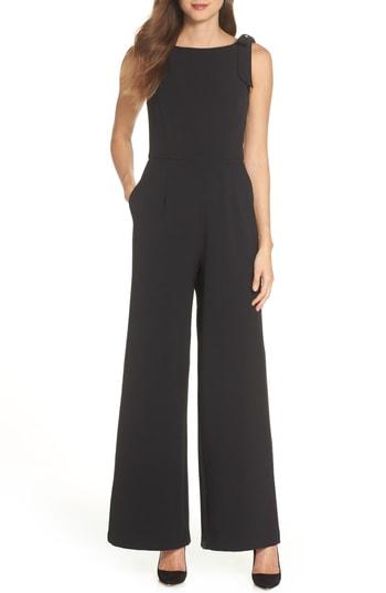 Women's Julia Jordan Shoulder Bow Jumpsuit - Black