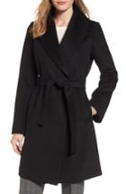 Women's Tahari Gabrielle Wool Blend Long Wrap Coat - Black