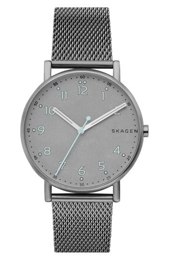 Men's Skagen Round Mesh Strap Watch, 40mm