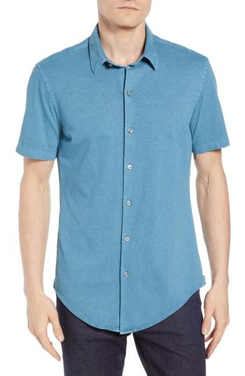Men's Boss Robb Trim Fit Jersey Sport Shirt - Green