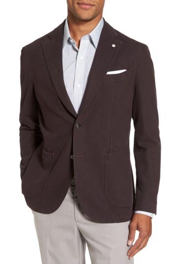Men's L.b.m. 1911 Classic Fit Cotton Blend Blazer R Eu - Burgundy