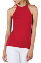 Women's Michael Stars Halter Style Tank, Size - Red