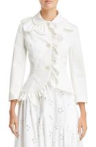 Women's Simone Rocha Scallop Frill Fitted Jacket Us / 6 Uk - Ivory