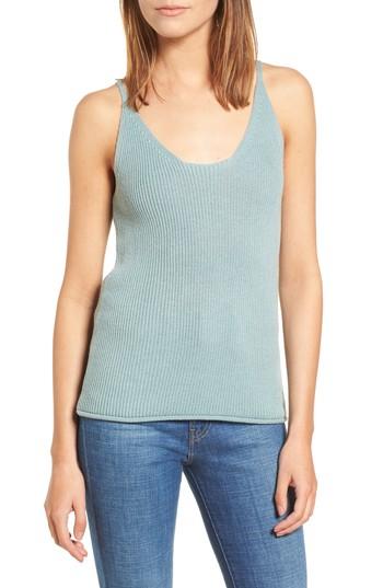 Women's Cotton Emporium Double Scoop Sweater Tank Top - Blue
