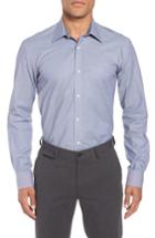Men's Ted Baker London Joppur Trim Fit Stretch Dress Shirt .5 - 32/33 - Blue