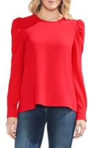 Women's Vince Camuto Puff Shoulder Crepe Blouse, Size - Red