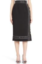 Women's Dolce & Gabbana Ribbon Trim Pencil Skirt Us / 42 It - Black