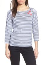 Women's Draper James Three Hearts Stripe Tee - Blue