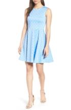 Women's Draper James Dot Crew Love Circle Stretch Cotton Dress - Blue