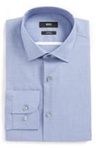 Men's Boss Jerris Slim Fit Easy Iron Check Dress Shirt - Blue