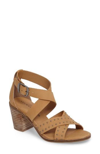Women's Lucky Brand Kesey Block Heel Sandal .5 M - Beige