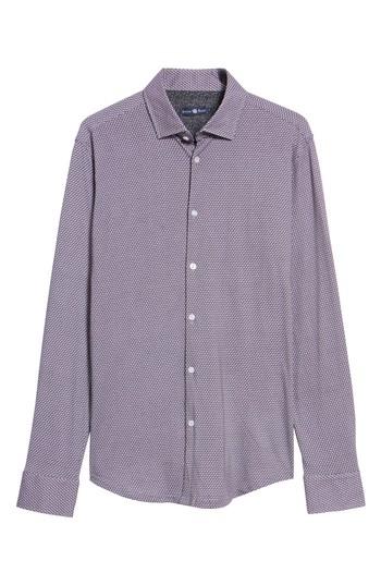 Men's Stone Rose Geo Print Knit Sport Shirt - Purple