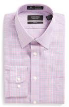 Men's Nordstrom Men's Shop Smartcare(tm) Trim Fit Check Dress Shirt .5 32/33 - Pink