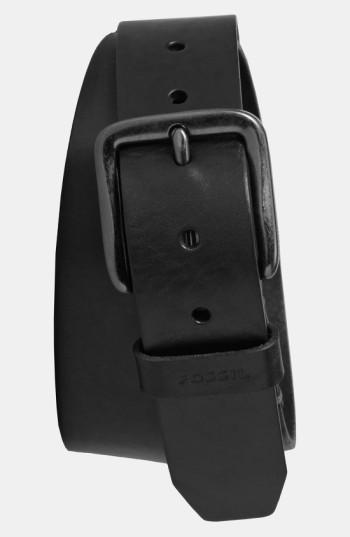 Men's Fossil 'brody' Leather Belt - Black