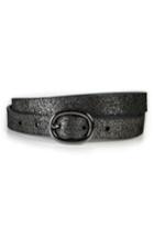 Women's Paige Kelsey Metallic Suede Belt - Pewter