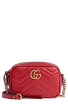 Gucci Gg Marmont 2.0 Matelasse Leather Camera Bag - Red