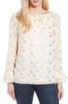 Women's Michael Michael Kors Foil Paisley Ruffle Top - Beige
