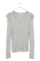 Women's Madewell Ruffle Sleeve Pullover Sweater - Grey