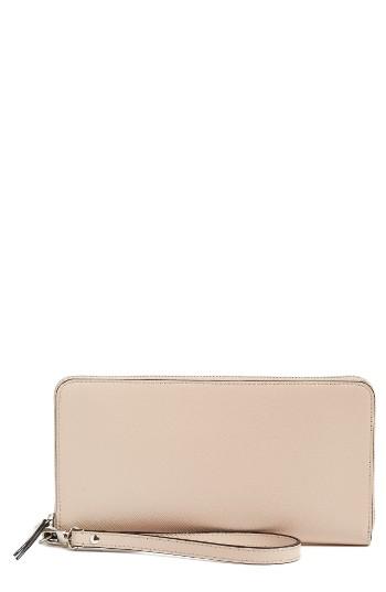 Women's Halogen Leather Zip Around Wallet - Pink