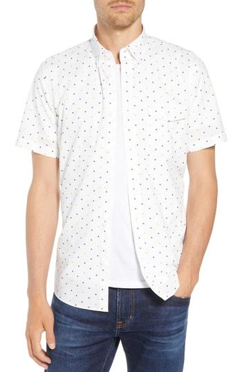 Men's 1901 Ivy Trim Fit Triangle Print Sport Shirt