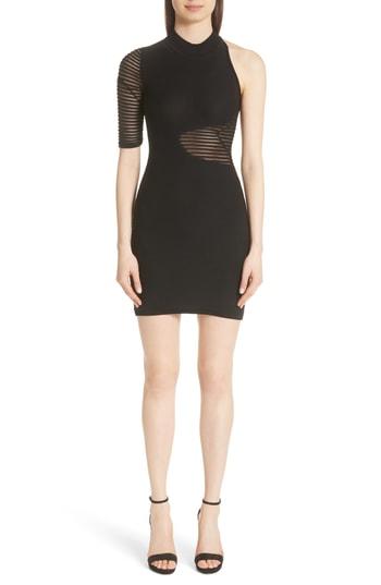 Women's Cushnie Et Ochs Imma Sheer Panel Knit Minidress - Black