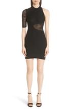 Women's Cushnie Et Ochs Imma Sheer Panel Knit Minidress - Black