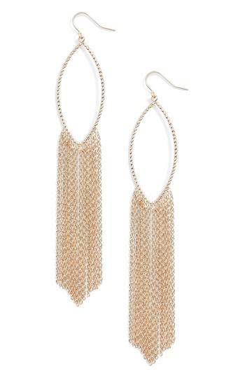 Women's Halogen Textured Ellipse Fringe Hoop Earrings