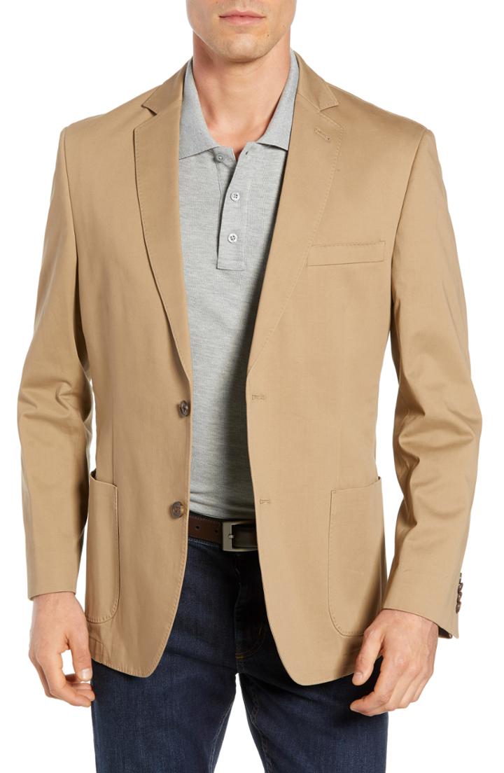 Men's Flynt Regular Fit Stretch Cotton Sport Coat - Brown