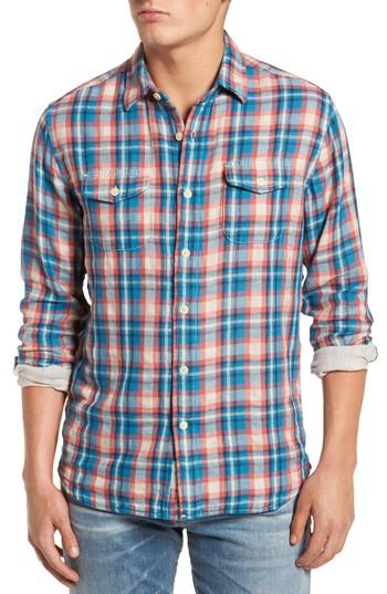 Men's Grayers Lloyd Slim Fit Plaid Sport Shirt, Size - Blue