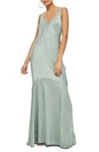 Women's Topshop Satin Fishtail Gown Us (fits Like 0) - Blue/green