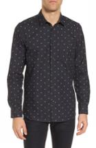 Men's Ted Baker London Orense Slim Fit Monkey Embroidered Sport Shirt (s) - Blue