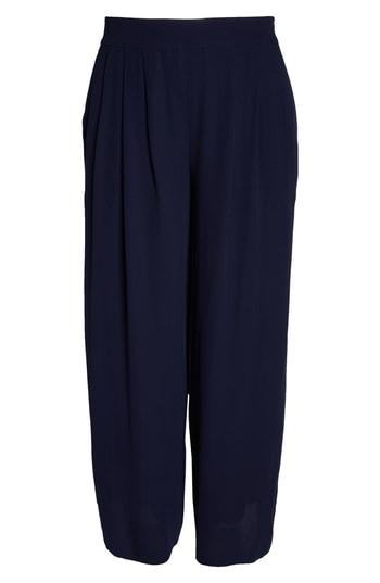 Petite Women's Eileen Fisher Wide Leg Silk Pants P - Blue