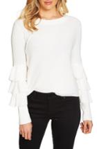 Women's 1.state Tiered Ruffle Sleeve Sweater - White
