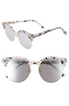 Women's Gentle Monster Moon Cut 54mm Rounded Sunglasses - White Marble Mirror