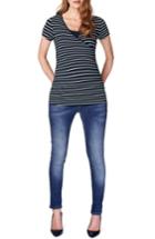 Women's Noppies 'lely' Stripe Maternity/nursing Tee - Blue