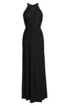 Women's Morgan & Co. Lace & Jersey Gown /8 - Black