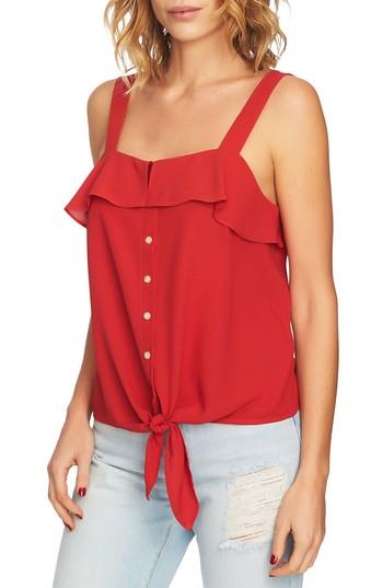 Women's 1.state Tie Front Blouse, Size - Red